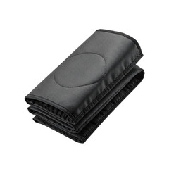 A folded pair of black cleaning knee pads