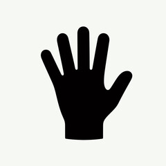  very simple flat and single minimalist Glove Silhouettes in black on a white background 