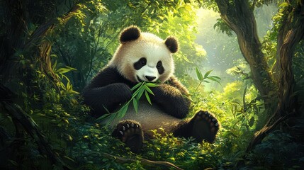 Obraz premium A delightful illustration of a baby dolphin joyfully jumping against a vast ocean background.