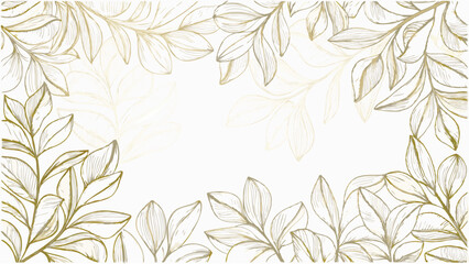 Fototapeta premium vector golden floral line frame luxury leaves pla (1).eps