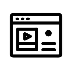 Fototapeta premium Online Course with Video Interface Icon Design