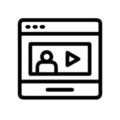 Online Course with Video Interface Icon Design