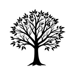 Obraz premium fall tree vector silhouette