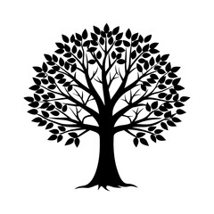 Obraz premium fall tree vector silhouette