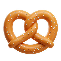 Delicious 3D Rendering of a Salted Pretzel in a Classic Knot Shape - Savory Baked Snack Illustration