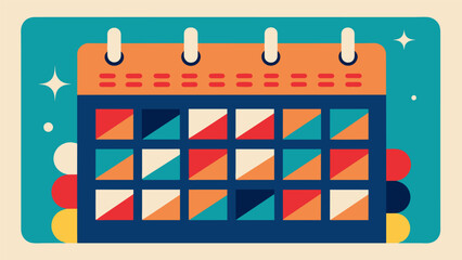 A fun retroinspired calendar with bold patterns and colors making tracking and meeting student loan deadlines a little more enjoyable.. Vector illustration