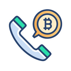 Obraz premium Phone Call for Crypto Support Icon Design