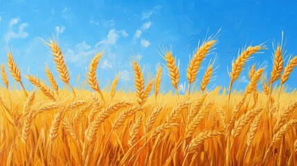 Golden Wheat Field Under a Summer Sky