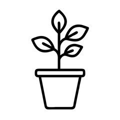 Potted Plant for Environmental Studies Icon Design