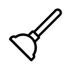 Plunger with Wooden Handle Tool Icon Design