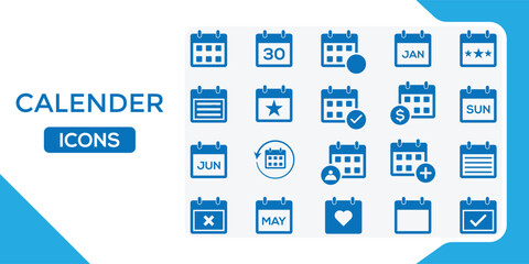 Set of Calendar icons set, Calender symbol, Calendar vector illustration.