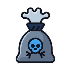 Poisonous Waste Bag Disposal Icon Design