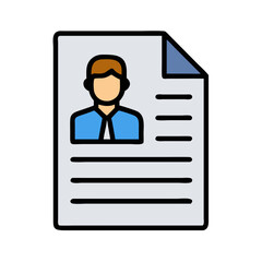 Resume Document with Male Profile Icon Design