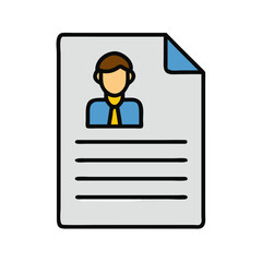 Resume Document with Male Profile Icon Design