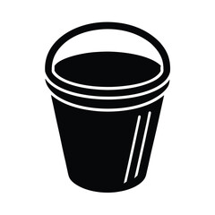 Bucket Icon Silhouette Vector Illustration