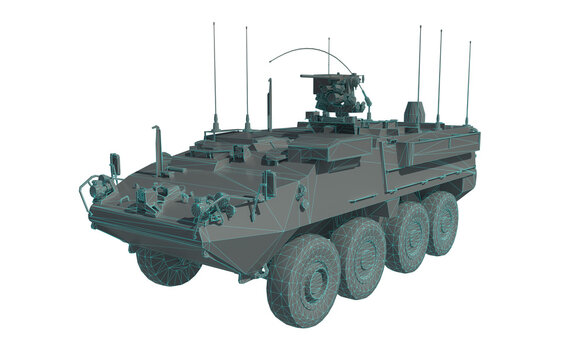 Stryker Military Vehicle Digital White