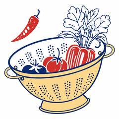 Colander silhouette vector illustration