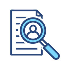 Resume Search with Magnifier Icon Design