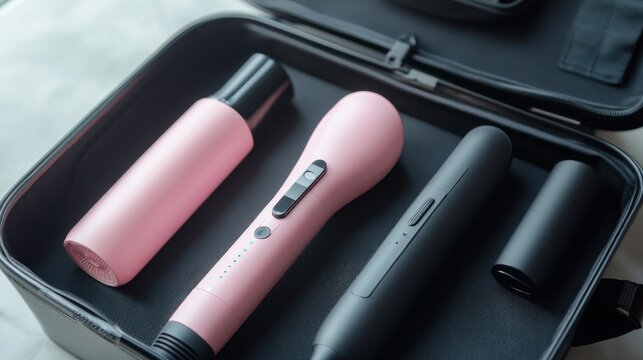 design of compact foldable travel hair dryer and mini straightener for suitcase packing tips 