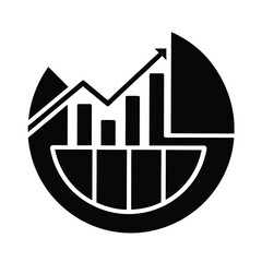 Chart Analytics Icon Silhouette Vector Illustration