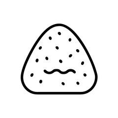 Rice Ball Onigiri with Seaweed Icon Design