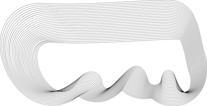 Frame with warped outline forming a dynamic wave pattern through layered morphing lines.