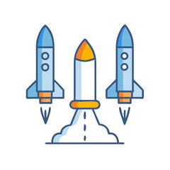 Rocket Separation Stage Icon Design
