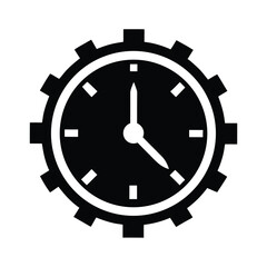 Clock Face Icon Silhouette Vector Illustration