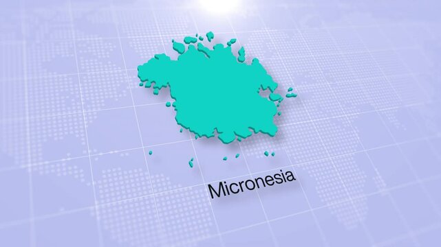 Micronesia Map Displayed on a Modern Clean White Background. Map of the Micronesia