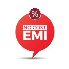 vector 0% no cost emi red color design
