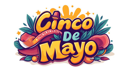 Cinco de Mayo Commerce Scene: Vibrant Festive Elements Including Sombrero and Maracas for Retail Promotions