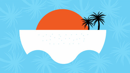 Summer sale web banner, Flyer, Postcard, Print background, Digital Background, Social Media Post, Summer vector illustration. summer beach Sun water waves background, Summer big Sale banner