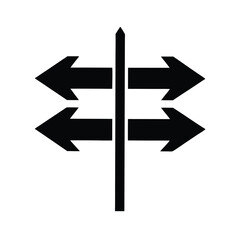 Direction Arrows Icon Silhouette Vector Illustration