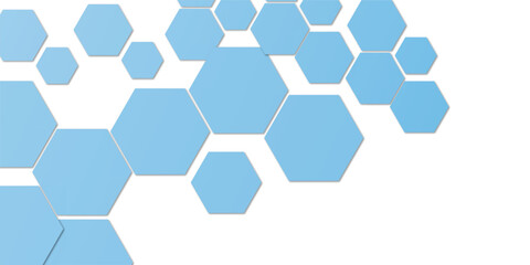 Abstract white hexagon vector wallpaper with hexagon grid realistic geometric mesh cells texture minimal futuristic medical concept hexagon on transparent background. 