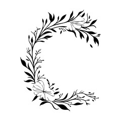 Botanical Wreath with Floral and Leaf Accents