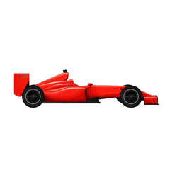 Sleek Red Formula One Race Car Side Profile