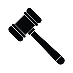 Law Gavel Stencil Icon Silhouette Vector Illustration