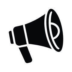 Megaphone Stencil Icon Silhouette Vector Illustration