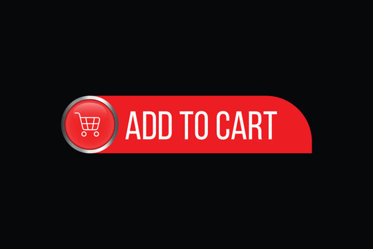 vector Add to cart red button and black background design
