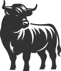 Vector silhouette of a cow