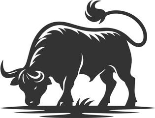 Vector silhouette of a cow