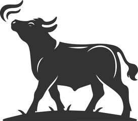 Vector silhouette of a cow