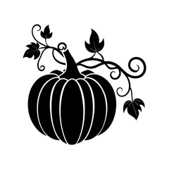 Pumpkin Vine Silhouette vector illustration