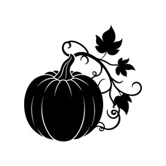 Pumpkin Vine Silhouette vector illustration