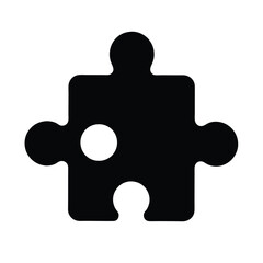 Puzzle Piece Stencil Icon Silhouette Vector Illustration
