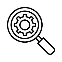 Search engine optimization seo tool magnifying glass with gear icon for settings analysis process