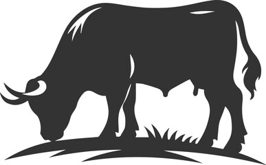 Vector silhouette of a cow