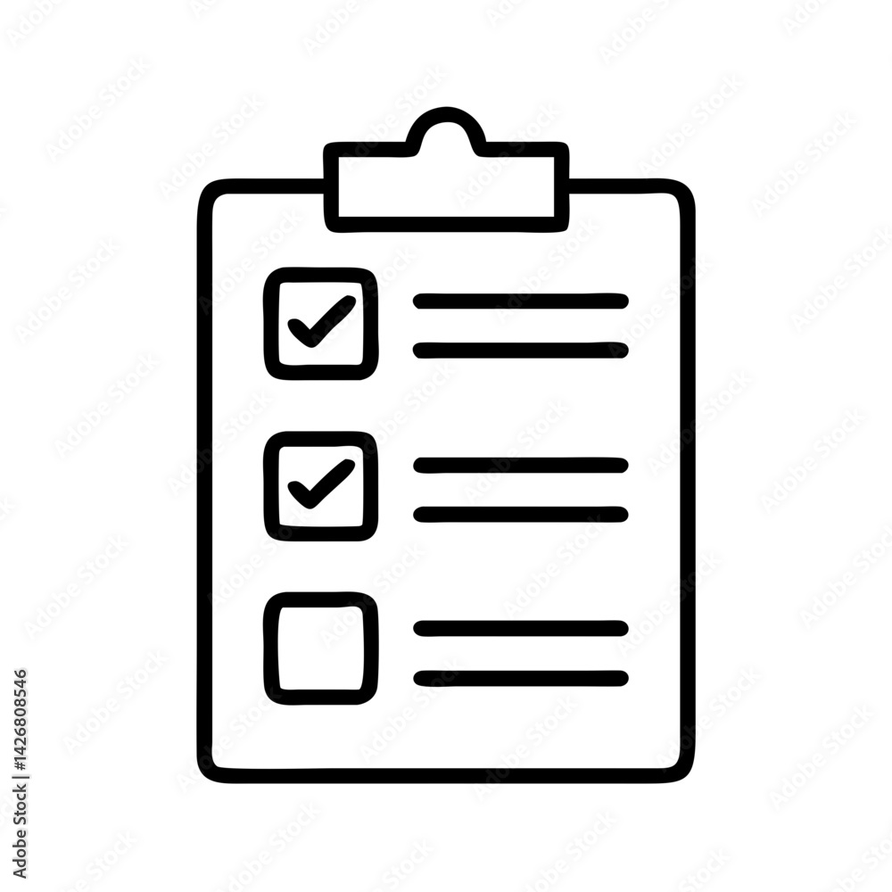 Poster checklist clipboard task list to do list survey form check box tick mark survey questionnaire report
