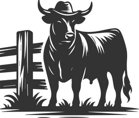 Vector silhouette of a cow