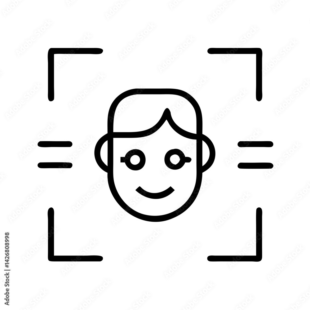 Poster face recognition scan facial detection technology biometric security identification system access